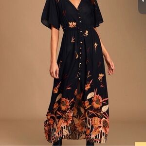 Billabong Autumn Breeze Convertible Kimono Maxi Dress